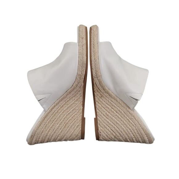 Steve Madden Shoes Womens 8.5 Sandals Wedge Slide Espadrille Leather White Urge - Picture 12 of 15